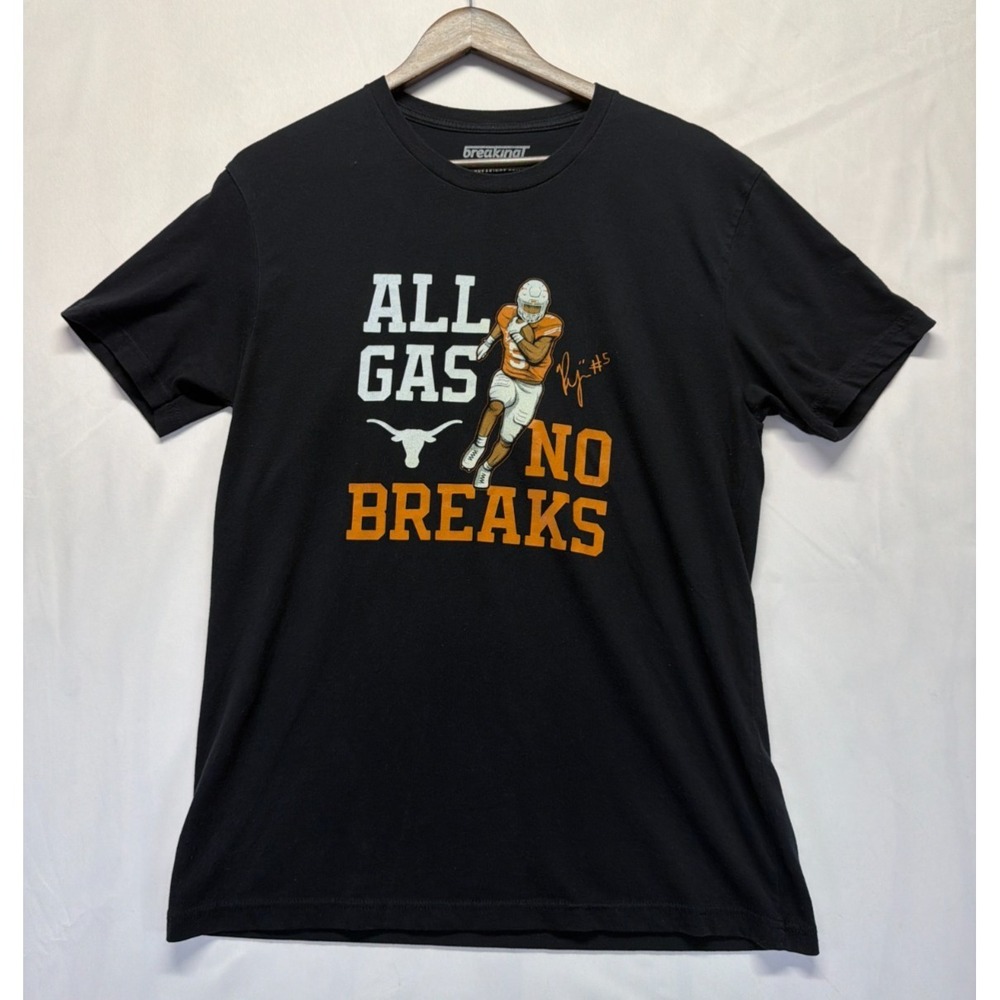 Texas Longhorns‎ T Shirt Mens Medium Black BreakingT Football NCAA Logo